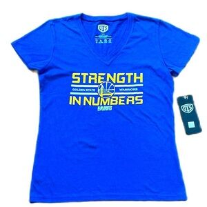 NWT OTS Women Golden State Warriors V Neck Shirt Size M